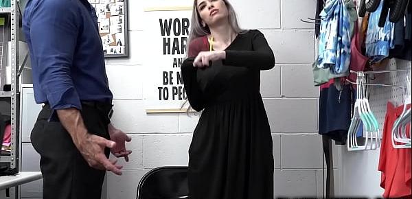  Sexy shoplifter have no choice but to obey the security guard
